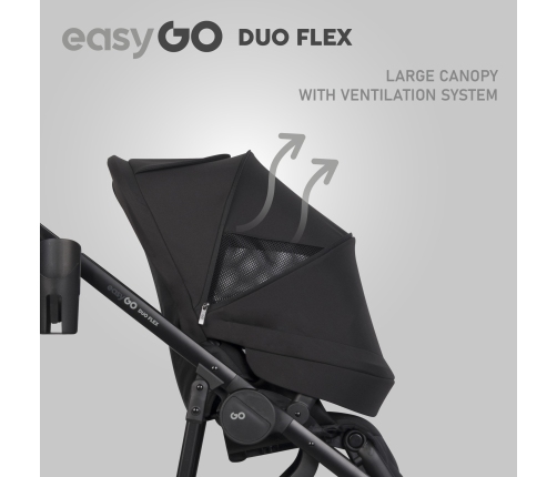EasyGo Duoflex Ebony Black Twin Stroller