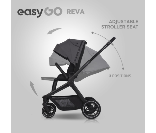EasyGo Reva Cloudy Gray 2 in 1 Baby Stroller