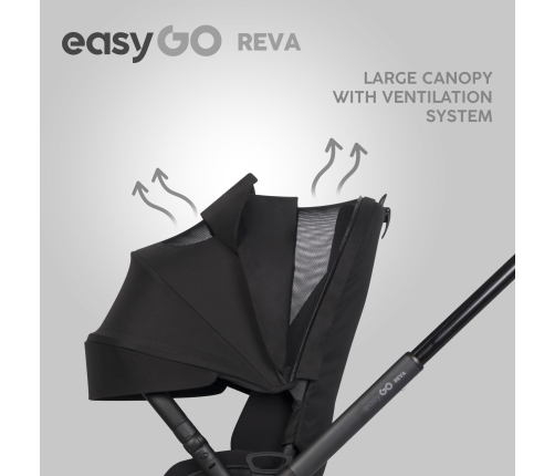 EasyGo Reva Ebony Black 2 in 1 Baby Stroller