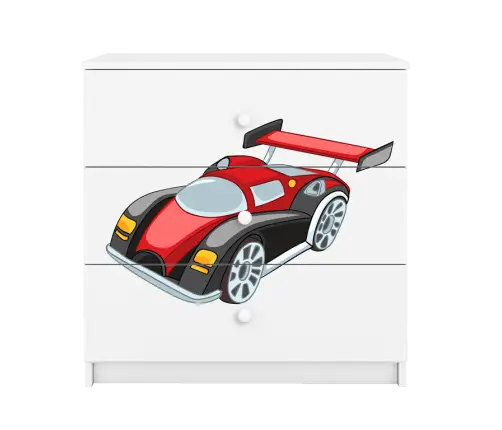 Komoda babydreams biała auto wyścigowe