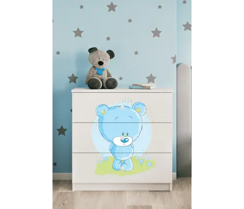 Komoda babydreams biała niebieski miś