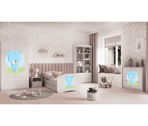 Komoda babydreams biała niebieski miś