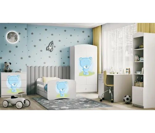 Komoda babydreams biała niebieski miś