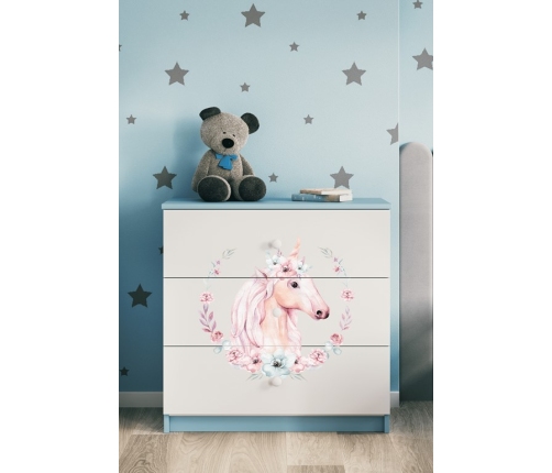 Chest of drawers babydreams blue horse