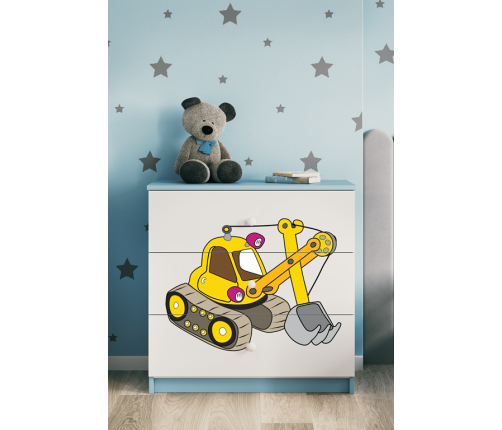 Komoda babydreams niebieska koparka