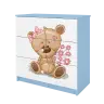Komoda babydreams niebieska miś kwiatki