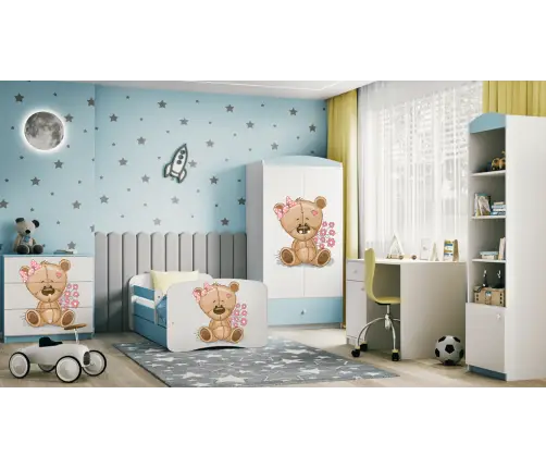 Komoda babydreams niebieska miś kwiatki