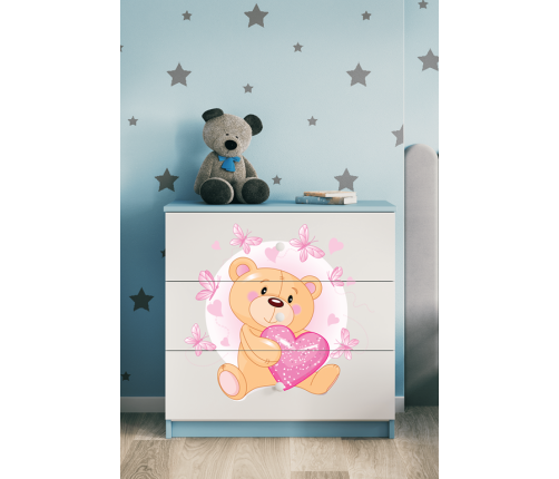 Komoda babydreams niebieska miś motylki