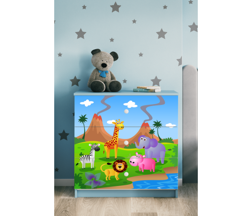Komoda babydreams niebieska safari