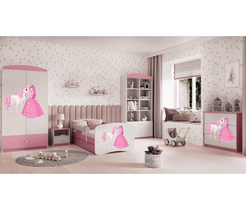Komoda babydreams różowa księżniczka konik