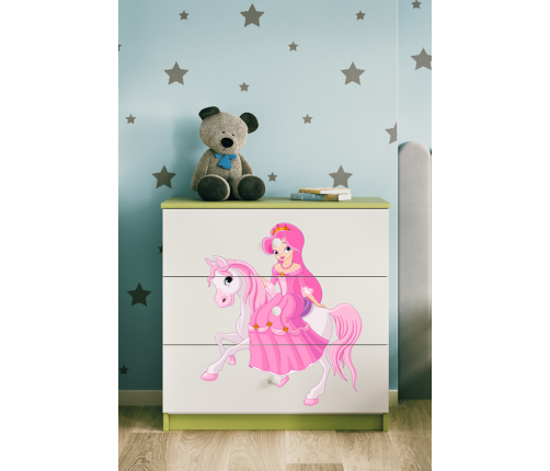 Komoda babydreams zielona księżniczka na koniku