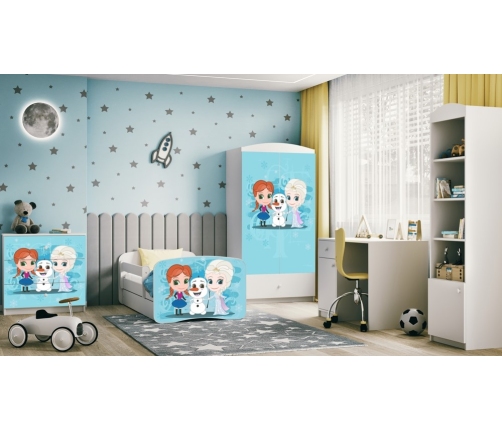 Bed babydreams white frozen land without drawer with mattress 140/70