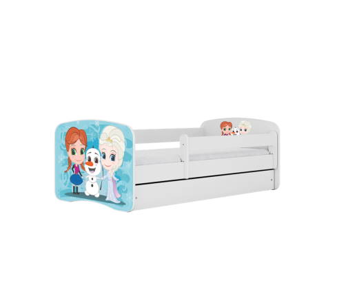 Bed babydreams white frozen land without drawer with mattress 140/70