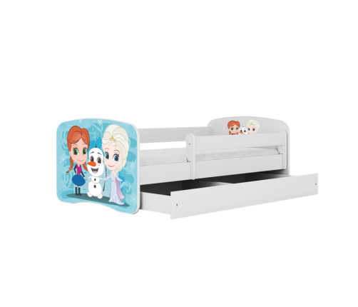Bed babydreams white frozen land without drawer with mattress 140/70