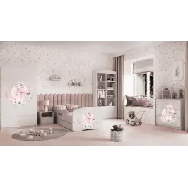 Łóżko babydreams białe konik z szufladą materac 140/70