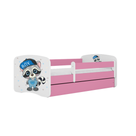 Łóżko babydreams różowe szop z szufladą materac 160/80
