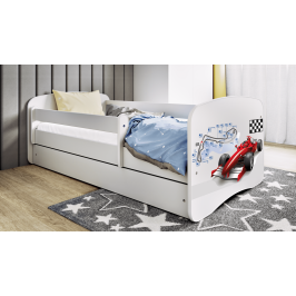 Bērnu gulta balta Formula ar atvilktni un lateksa matraci 160x80