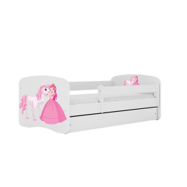 Bērnu gulta balta Princess Horse ar atvilktni un lateksa matraci 160x80        4o mini