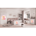 Детская кровать белая Bear Butterflies с ящиком и латексным матрасом 160x80
