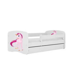 Gulta balta Unicorn ar kokosriekstu matraci bez atvilktnes 180x80