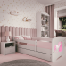 Gulta balta Princess Horse ar kokosriekstu matraci bez atvilktnes 180x80