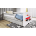 Кровать белая Fire Truck с кокосовым матрасом без ящика 180x80
