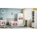 Кровать белая Fire Truck с кокосовым матрасом без ящика 180x80