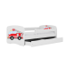 Кровать белая Fire Truck с кокосовым матрасом без ящика 180x80