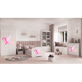 Кровать белая Fairy Wings с кокосовым матрасом без ящика 180x80
