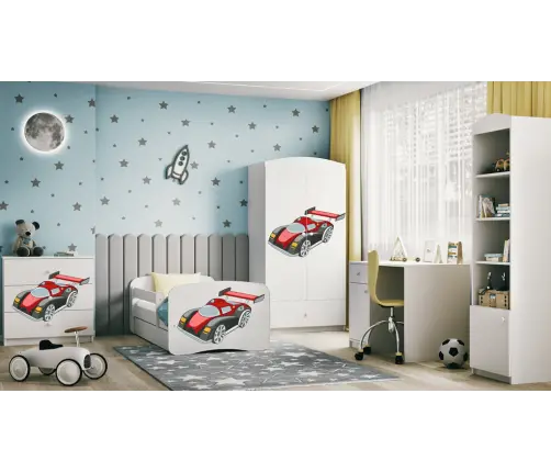 Bērnu gulta Racing Car ar atvilktni ar matraci 180x80