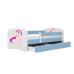 Łóżko babydreams niebieskie jednorożec bez szuflady materac 140/70