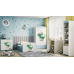 Łóżko babydreams niebieskie mały dino bez szuflady materac 140/70