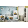 Детская кровать синяя Truck с ящиком и латексным матрасом 140x70