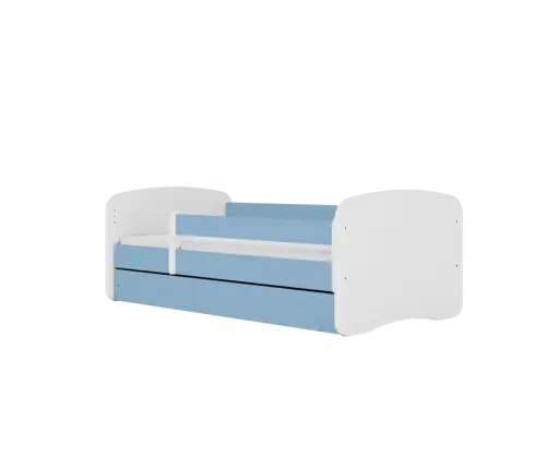 Детская кровать синяя Blue Bear без ящика и латексным матрасом 160x80