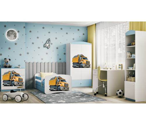 Bērnu gulta Blue Truck ar kasti ar matraci 180/80