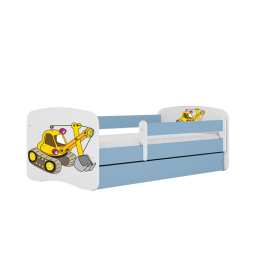 Bērnu gulta Blue Excavator ar kasti ar matraci 180/80