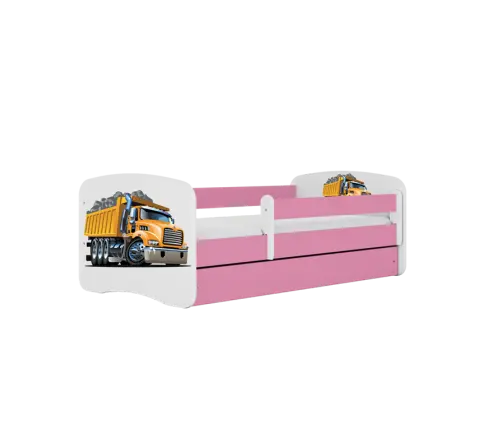 Bērnu gulta Pink Truck bez izvelkamās atvilktnes ar matraci 160x80