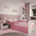 Bērnu gulta Pink Bear with Butterflies bez izvelkamās atvilktnes ar matraci 160x80