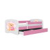 Bērnu gulta Pink Bear with Butterflies bez izvelkamās atvilktnes ar matraci 160x80