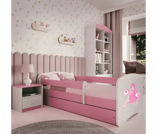 Детская кровать Pink Princess on Horse с ящиком с матрасом 160/80