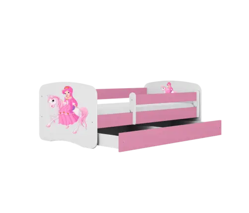 Детская кровать Pink Princess on Horse с ящиком с матрасом 160/80