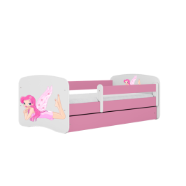 Детская кровать Pink Fairy with Wings с ящиком с матрасом 160/80