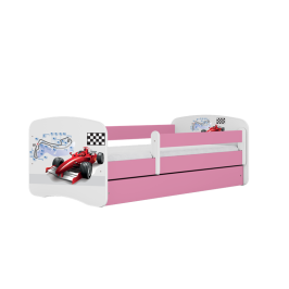 Łóżko babydreams różowe formuła bez szuflady materac 180/80