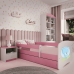 Łóżko babydreams różowe niebieski miś z szufladą materac 180/80