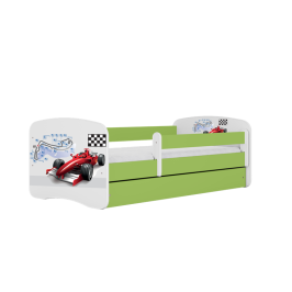 Łóżko babydreams zielone formuła z szufladą materac 140/70