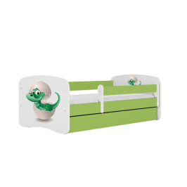 Łóżko babydreams zielone mały dino z szufladą materac 180/80