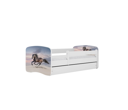 Bed babydreams white galloping horse with drawer with mattress 180/80