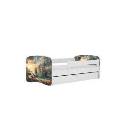 Bed babydreams white ship with drawer with mattress 160/80