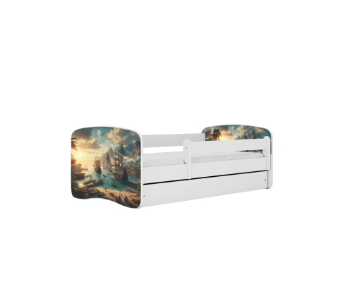 Bed babydreams white ship without drawer with mattress 180/80
