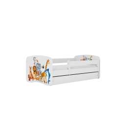 Bed babydreams green animals without drawer with mattress 140/70